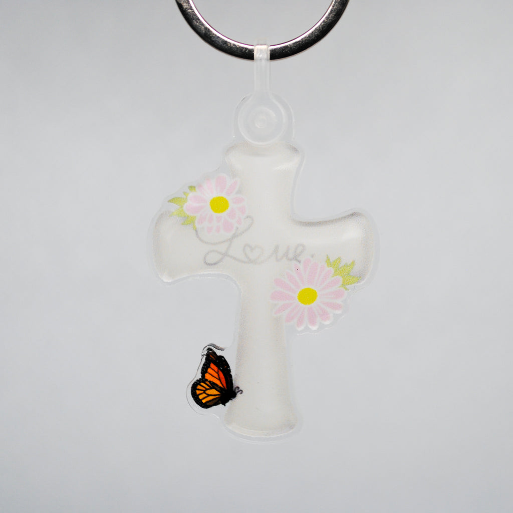 Garden Cross Keychain